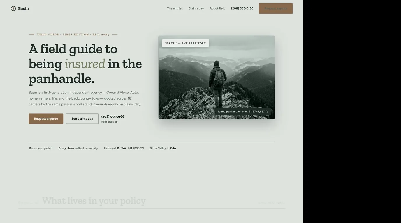 Basin Insurance demo site